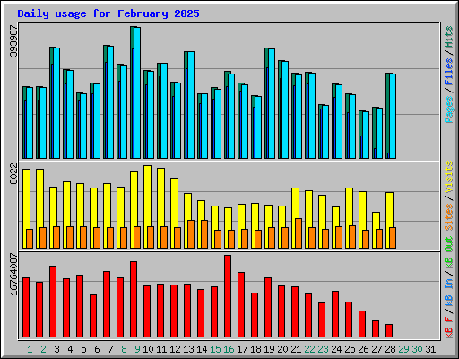 Daily usage for February 2025