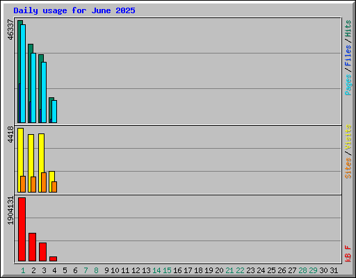 Daily usage for June 2025
