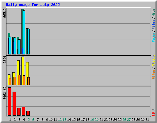 Daily usage for July 2025