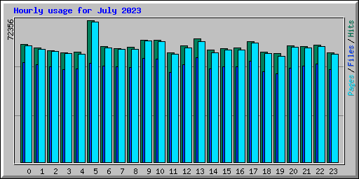 Hourly usage for July 2023