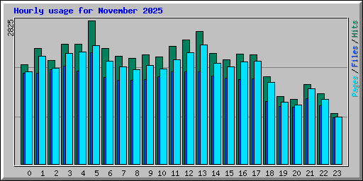 Hourly usage for November 2025