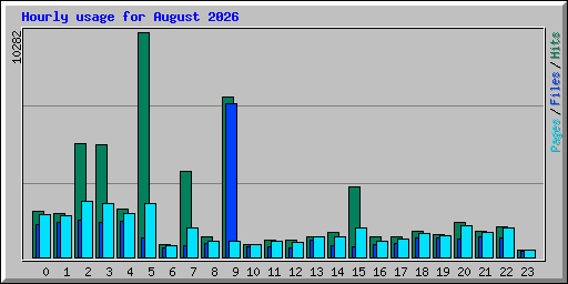 Hourly usage for August 2026